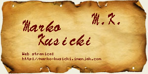Marko Kusicki vizit kartica